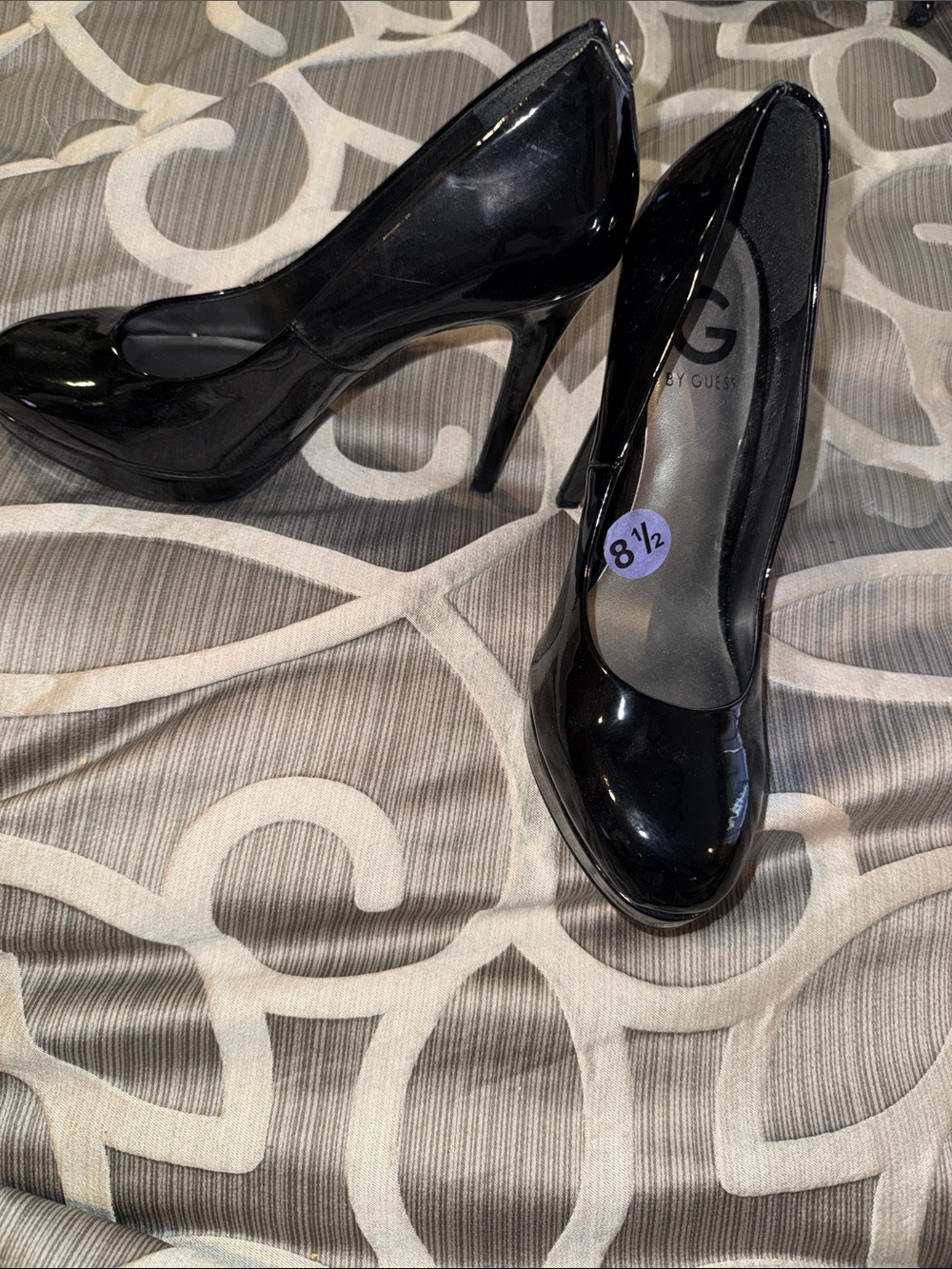 GUESS Black Patent Stiletto Pumps